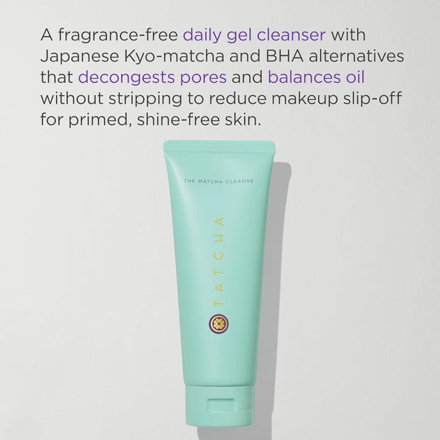 TATCHA The Matcha Cleanse | Daily Clarifying Gel Cleanser, Decongests Pores and Balances Oil For Primed, Shine Free Skin | 5 oz