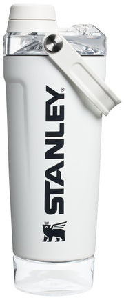 Stanley Activate Shaker Bottle 20 oz | Leakproof Insulated Stainless Steel Shaker Cup | Base Storage and Twist On Fast Flow Lid | Protein Shakes and Pre Workout Powder | BPA-Free | Toast