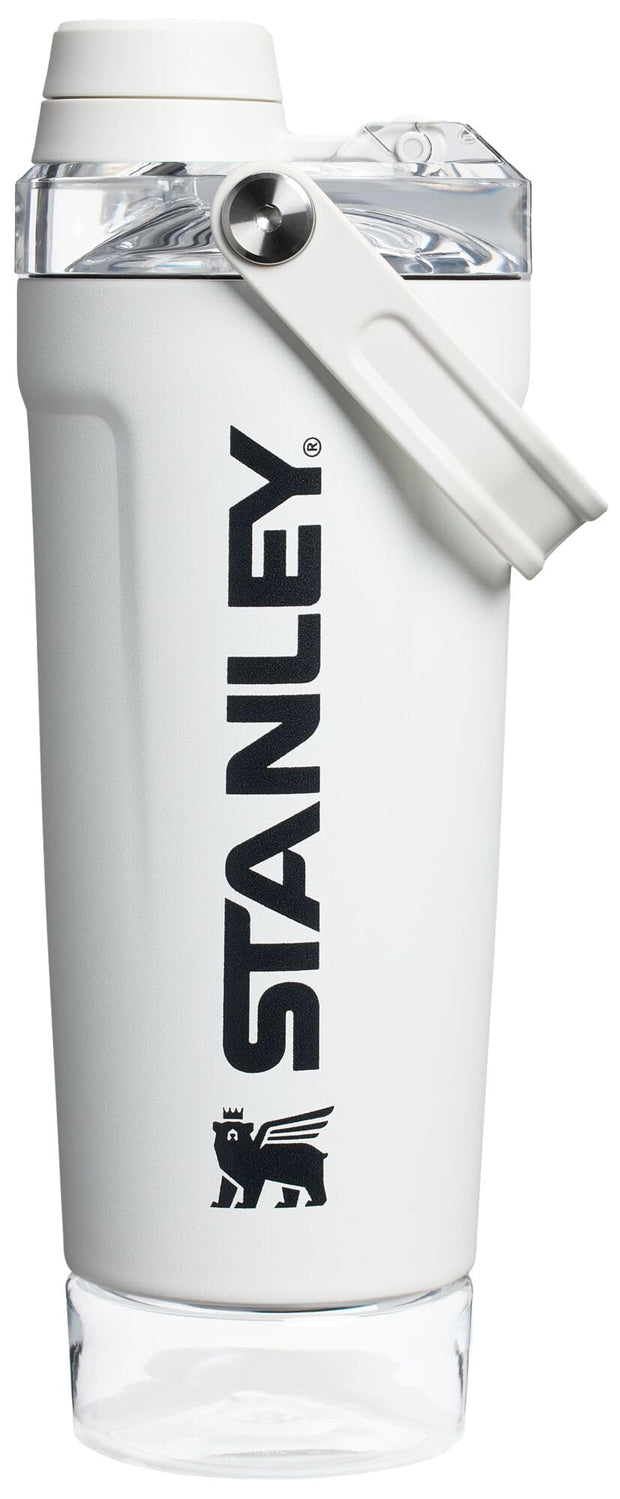 Stanley Activate Shaker Bottle 20 oz | Leakproof Insulated Stainless Steel Shaker Cup | Base Storage and Twist On Fast Flow Lid | Protein Shakes and Pre Workout Powder | BPA-Free | Toast