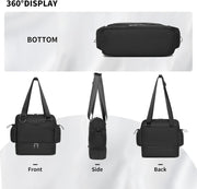 Small Gym Bag for Women,Mini Gym Duffle Bag with Independent Compartment Lightweight Gym Tote Bag Sport Duffle Bag for Travel Workout Dance Yoga-Black