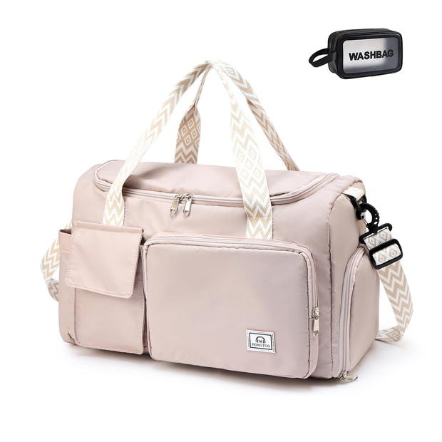 Small Gym Bag for Women, Travel Duffle Bag Carry On Weekender Bag with Shoe Compartment