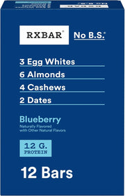 RXBAR Protein Bars, Protein Snack, Snack Bars, Blueberry, 22oz Box (12 Count)
