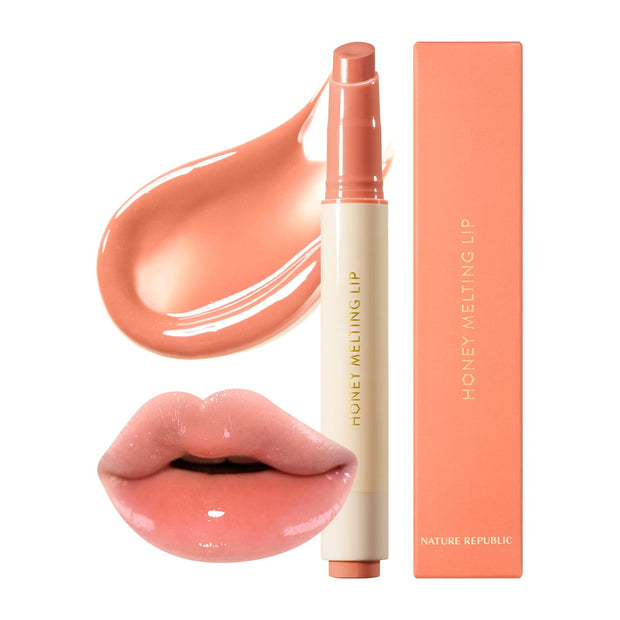 Nature Republic HONEY MELTING LIP PLUMPING (11 PINK) SOFT LIP STICK Tint & Plump Hydrating Gloss, Moisturizing balms, Volumizing formula & Sheer tint, Glowy Finish, korean make up