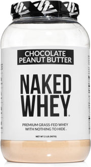 Whey Chocolate Peanut Butter Protein Powder, Grass Fed Whey, No GMO, No Soy, and Gluten Free. Nothing Artificial, Aid Growth and Recovery - 21 Servings