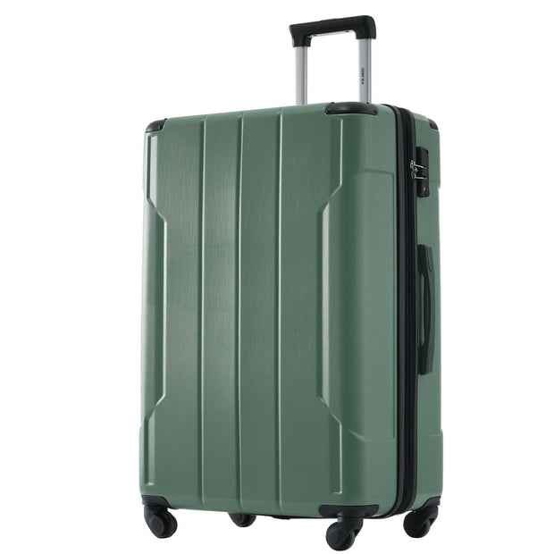 Merax Luggage Sets 3-Piece Hardshell with Spinner Wheels Lightweight Suitcase with Corner Guards (Green, 20/24/28)