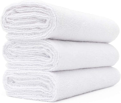 The Rag Company - Sport Towel - Gym, Exercise, Fitness, Sport, Ultra Soft, Super Absorbent, Fast Drying Premium Microfiber, 320gsm, 16in x 27in, White (3-Pack)