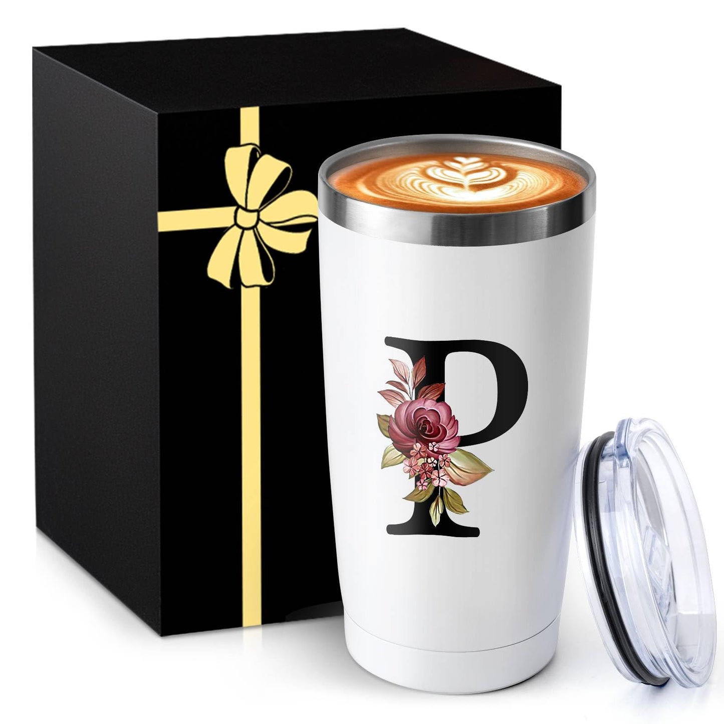 20 Oz Insulated Coffee Cup with Lid Car Tumbler Travel Mug Women Wife Husband Happy Birthday Wedding Romantic Gift Best Cool Day Personalized Unique Special Cute Custom Christmas Xmas Valentines Ideal