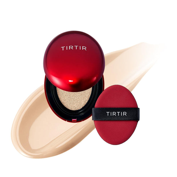 TIRTIR Mask Fit Red Cushion Foundation | Full coverage, Weightless, Skin fit, Satin Glow Finish, Korean Makeup, beauty, Tattoo cover up, Buildable (#29N Natural Beige, 0.63 Fl Oz)