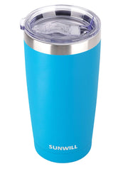 SUNWILL Travel Coffee Tumbler 20 oz, Insulated Mug with Lid, Stainless Steel Cup for Outdoor, Powder Coated Navy