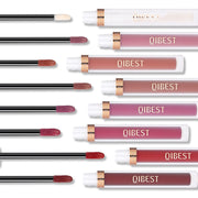 QiBest 7Pcs Matte Liquid Lipstick + 1Pcs Lip Plumper Makeup Set Kit, Pigmented Long Lasting Lip Gloss Set, Velvet Waterproof Halloween Lip Makeup Valentine's Gift Sets for Girls and Women