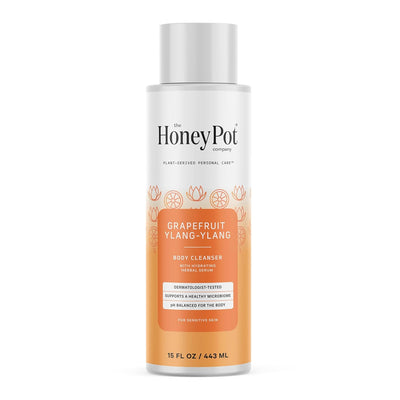 The Honey Pot Company - Body Wash for Women - Grapefruit Ylang Ylang Hydrating Body Cleanser - Moisturize & Cleanse Skin - Free of Parabens & Sulfates - 15 Fl. Oz