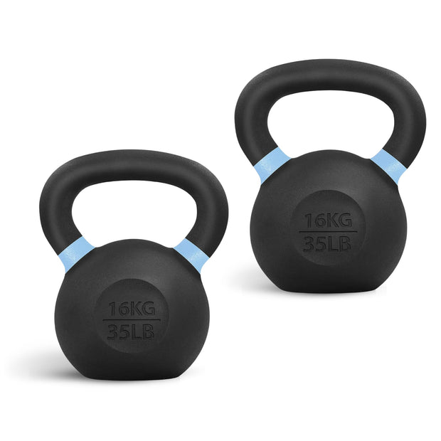 Yes4All Powder Coated Cast Iron Kettlebell Strength Training Kettlebells Weight Set for Full Body Workout, Home Gym