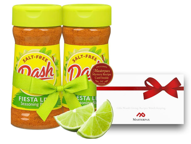 Masterpax Zest & Balance Gift Set – Includes Two Dash Fiesta Lime Seasoning Bottles 2.4 oz + Masterpax Mystery Recipe Card – Shrink-Wrapped & Ready to Gift
