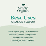 Simply Organic Orange Flavor, 2 Ounce Glass Jar, Tart Citrus Flavor for Desserts, Smoothies, Tea, and More