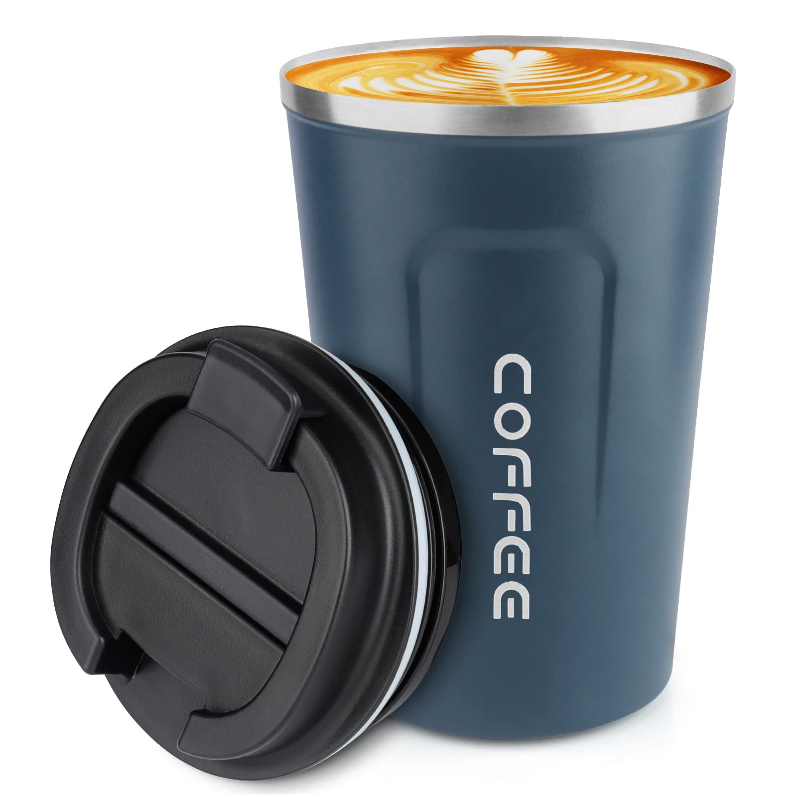 12 oz Stainless Steel Vacuum Insulated Tumbler - Coffee Travel Mug Spill Proof with Lid - Thermos Cup for Keep Hot/Ice Coffee,Tea and Beer (Green)