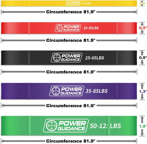 POWER GUIDANCE Pull Up Assist Bands - Stretch Resistance Band - Mobility Band - Powerlifting Bands - by Perfect for Body Stretching, Powerlifting, Resistance Training