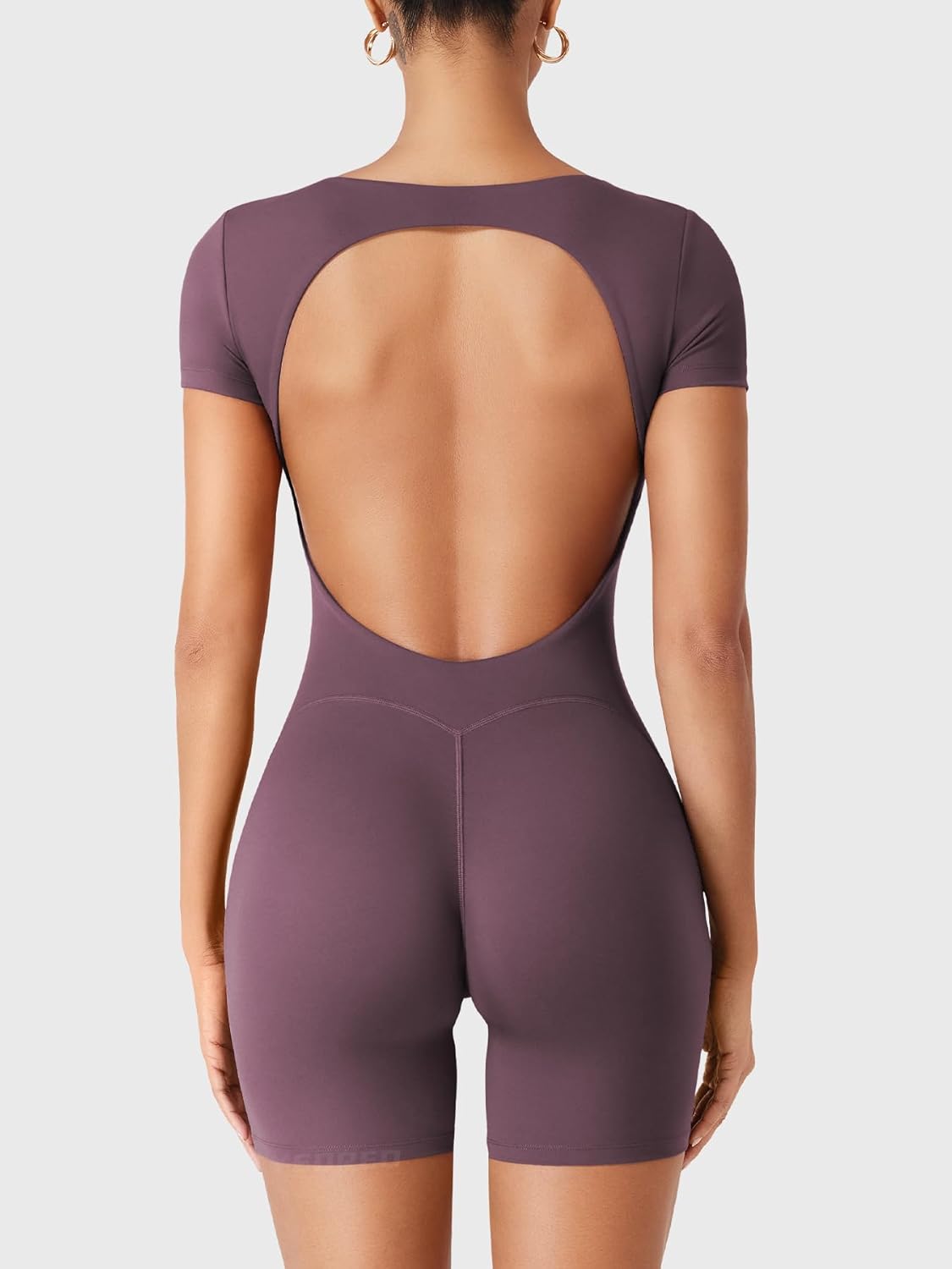 YEOREO One Piece Workout Jumpsuits Rompers For Women Xylia U Neck Sexy Backless Bodysuit Hidden Scrunch Butt Jumpsuit