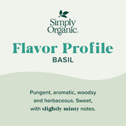 Simply Organic Pure Egyptian Basil Leaf, 0.54 Ounce Bottle, Cut and Sifted, Herbaceous and Aromatic, Popular on Pizza, Kosher