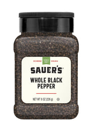 Sauer's Whole Black Pepper | 1 Pound Canister | Foodservice