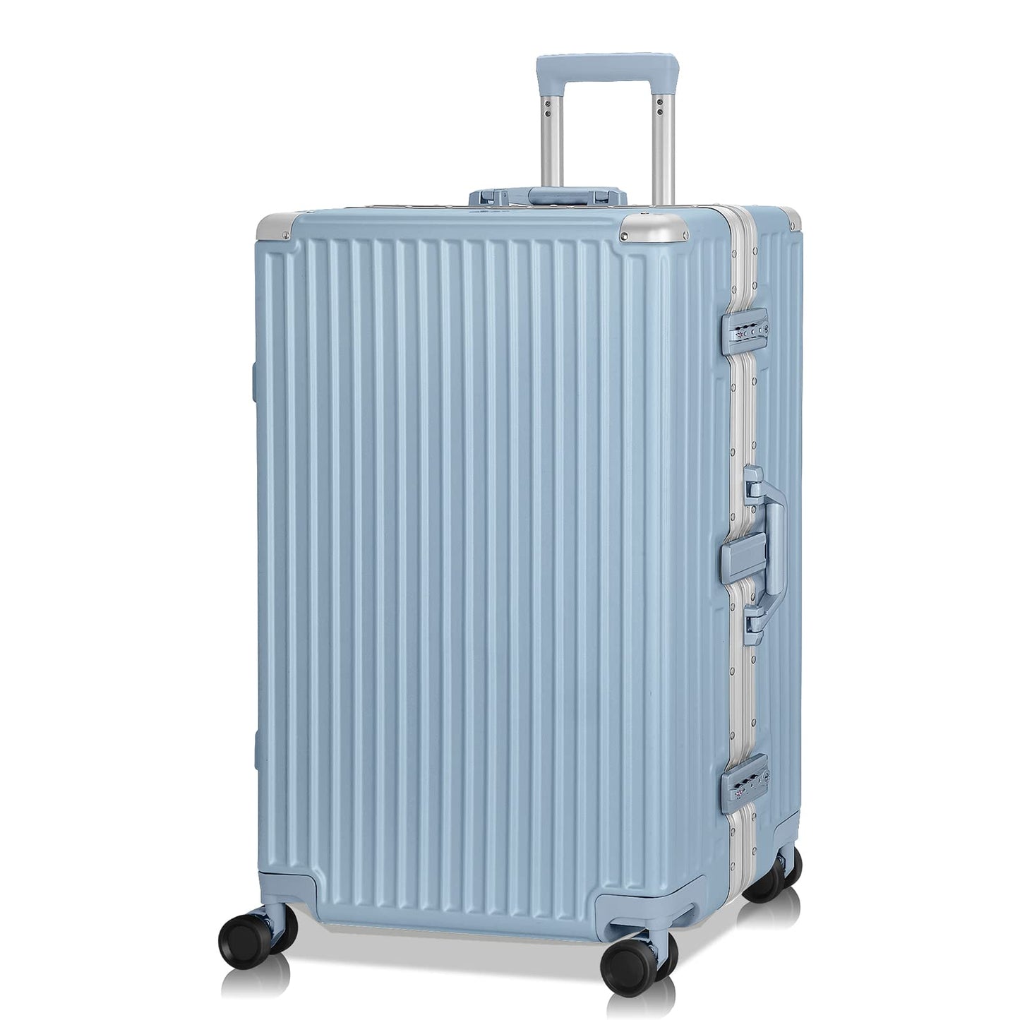 AnyZip Luggage Aluminium Frame Suitcase Hard Shell TSA Lock No Zipper 28In Black