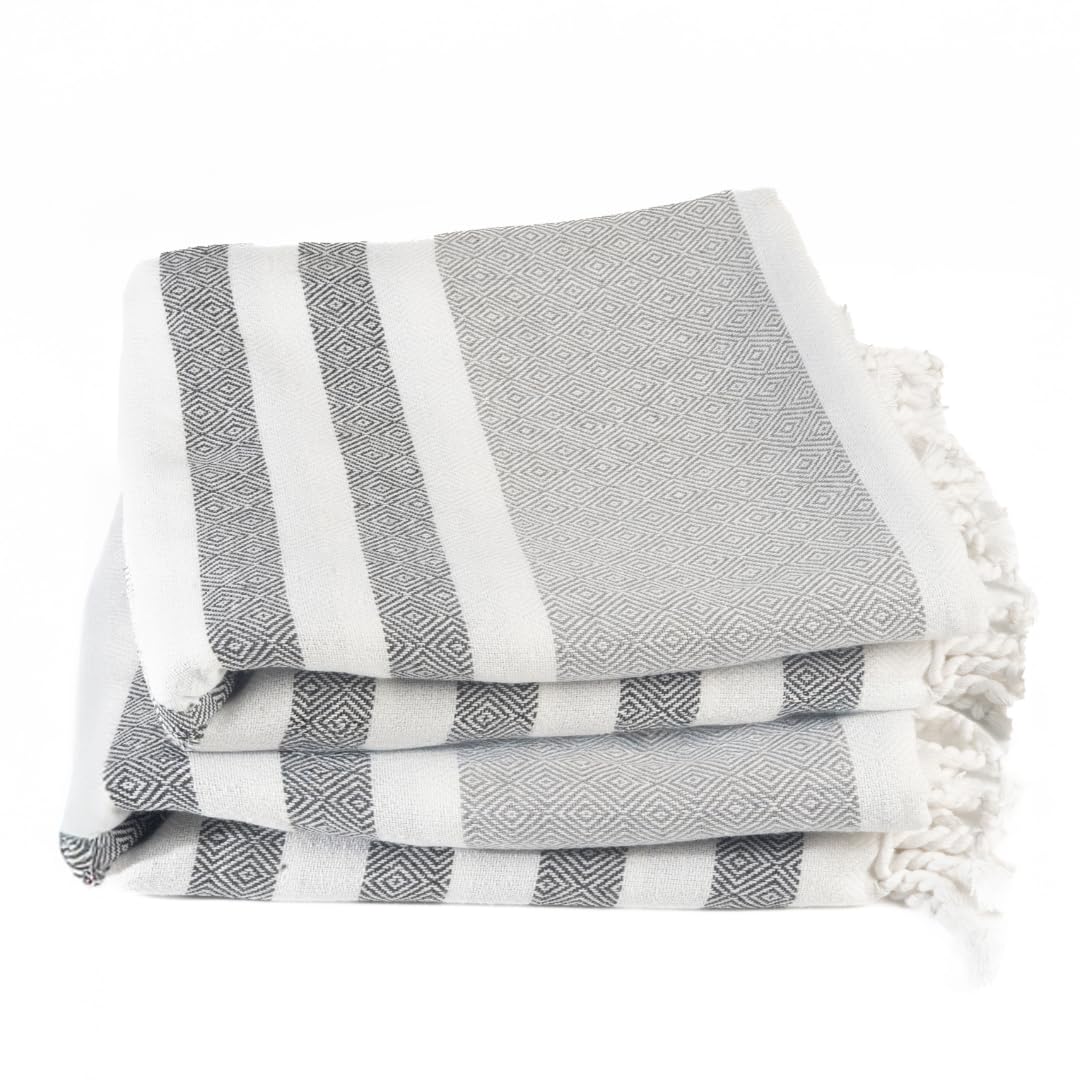 Cotton Turkish Beach Towel Towels Oversized 36"x72" Pool Absorbent Extra Large Quick Dry Sand Travel Towel (Beige, 4 Pack)