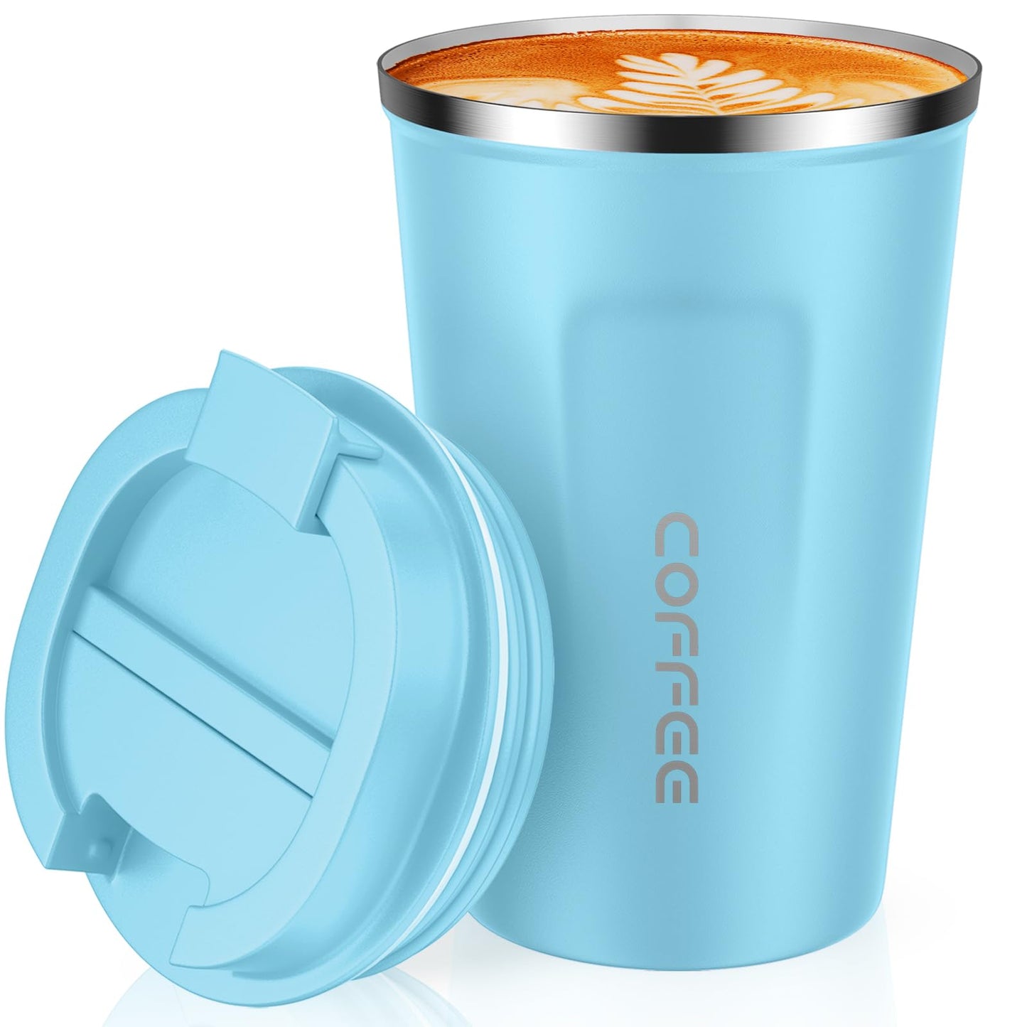 12 oz Stainless Steel Vacuum Insulated Tumbler - Coffee Travel Mug Spill Proof with Lid - Thermos Cup for Keep Hot/Ice Coffee,Tea and Beer (Green)