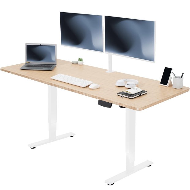 VIVO Electric 63 x 32 in Standing Desk, Memory Height Adjustment, 176 lb Frame Support, 2E Series, Black Top Black Frame, DESK-KIT-2E1B