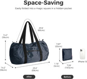 pack all 45L Foldable Duffel Bag, Water-Resistant Sports Gym Bag, Portable Weekender Bag Lightweight for Travel, Fitness and Camping (Navy Blue)