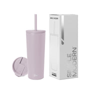 Simple Modern Insulated Tumbler with Lid and Straw | Iced Coffee Cup Reusable Stainless Steel Water Bottle Travel Mug | Gifts for Women Men Her Him | Classic Collection | 24oz | Midnight Black