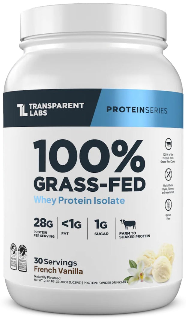Transparent Labs Grass-Fed Whey Protein Isolate - Naturally Flavored, Gluten Free Whey Protein Powder with 28g of Protein per Serving & 9 Amino Acids - 30 Servings, Milk Chocolate
