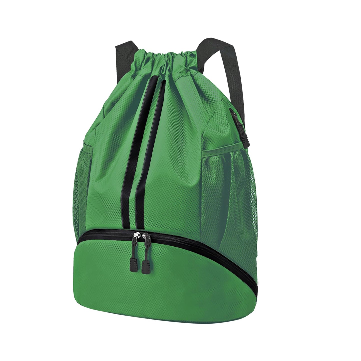 Hoedia Sports Drawstring Backpack - String Swim Gym Bag with Shoes Compartment and Wet Proof Pocket for Women&Men