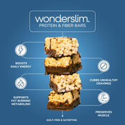 Wonderslim High Fiber Protein Bars, Fluffy S'more Crisp | 15g Protein, 8g Fiber | Low Sugar, Low Carb | Healthy Indulgence | Satisfying, Supports Energy & On-the-Go Convenience, 7 Pack