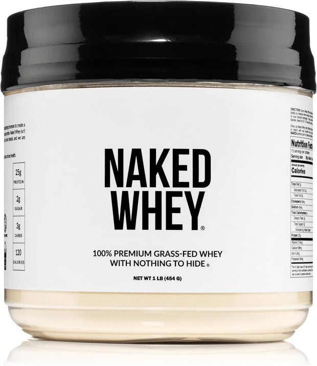NAKED Whey Chocolate Protein Powder - Only 3 Ingredients - Grass Fed Whey Protein Powder, Organic Chocolate and Organic Coconut Sugar, No GMO, No Soy, and Gluten Free - 24 Servings