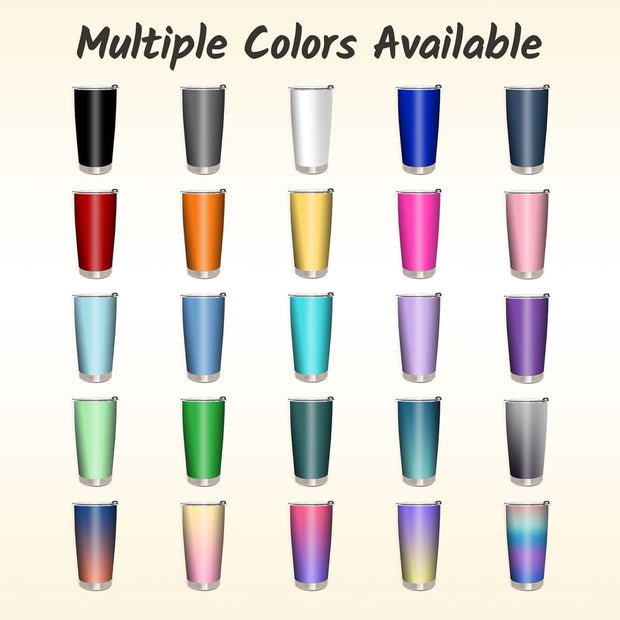 Personalized Tumbler with Picture Name Text Logo, 20oz Stainless Steel Custom Travel Coffee Mug Cup | Birthday Graduation Wedding Appreciation Personalized Gifts for Mom Dad Teacher