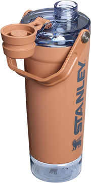 Stanley Activate Shaker Bottle 20 oz | Leakproof Insulated Stainless Steel Shaker Cup | Base Storage and Twist On Fast Flow Lid | Protein Shakes and Pre Workout Powder | BPA-Free | Toast