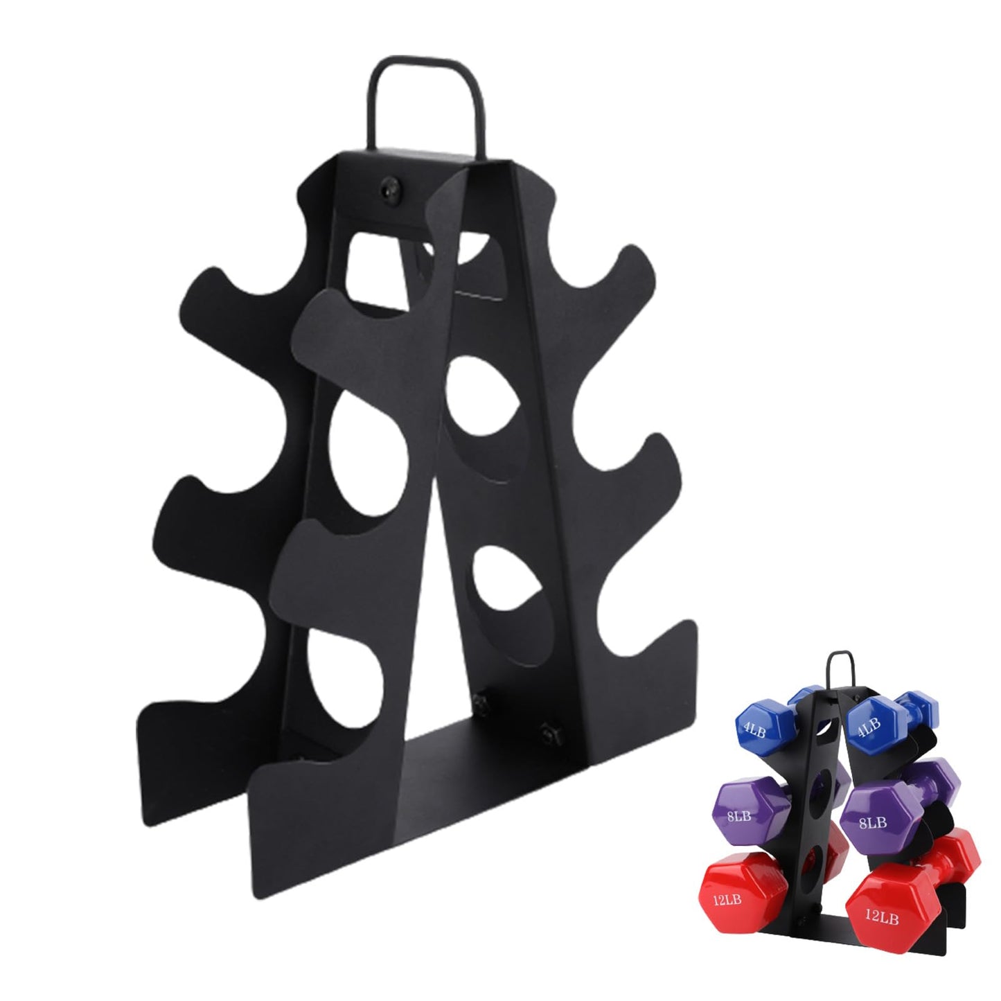 Dumbbell Rack Stand Only(No Dumbbells Rack Only), Weight Rack for Dumbbells 5-15LB, Upgraded Handle, Compact A-Frame Weight Rack, Suitable for Home Gym