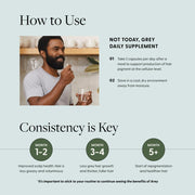 Not Today, Grey Daily Hair Supplement | Slows Grey Hair Growth & Repigment | Promotes Healthier, Thicker Hair | Biotin, B +D Vitamins & Proprietary Complex | Vegan & Gluten Free (3 Month Supply)