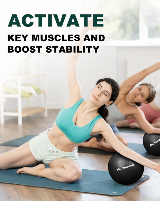 Trideer Pilates Ball 9 Inch, Small Exercise Ball with Exercise Guide for Yoga, Core Training, Physical Therapy, Balance, Stability, Stretching