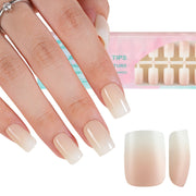Misssix Deep French Gel Nail Tips, 150Pcs French Tip Press on Nails Long Square Brown, No Need to File 3 in 1 Tips Pre-lasting, Fake Nails for Nail Art DIY 15 Sizes
