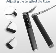 KYTO Smart Jump Rope, High Speed Jump Rope with Counter, Workout Jumping Rope with Steel Ball Bearings, Adjustable Length Speed Skipping Rope, Skipping Rope with App, Fitness Gifts for Adults, Kids