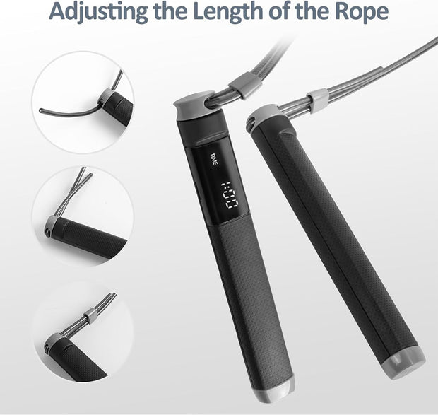 KYTO Smart Jump Rope, High Speed Jump Rope with Counter, Workout Jumping Rope with Steel Ball Bearings, Adjustable Length Speed Skipping Rope, Skipping Rope with App, Fitness Gifts for Adults, Kids