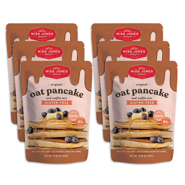 Miss Jones Baking Original Oat Pancake and Waffle Mix - Made with Oat Flour, Gluten Free, 10g of Protein, 100% Whole Grains,13.99 Ounce (Pack of 1)