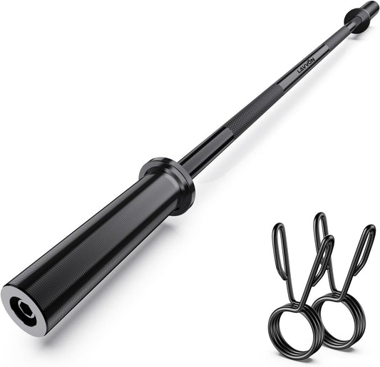 57" Olympic Barbell Bar, 2" Standard Straight Barbell Bars for Weight Lifting Bar for Bench Press/Squats/Hip Thrusts/Lunges/Biceps- Home Gym Weight Bar- 2 Spring Collars(500lb Weight Capacity)