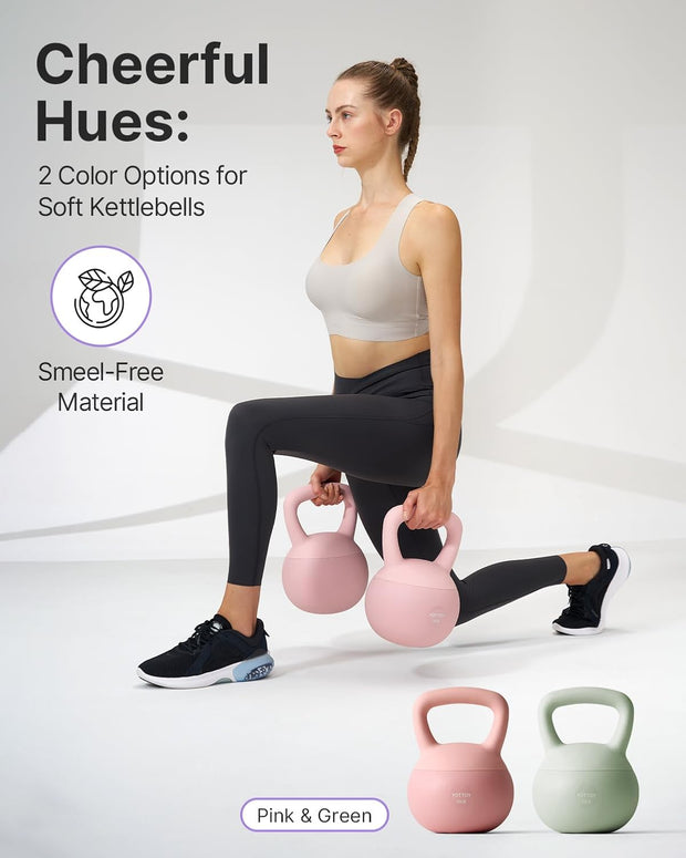 YOTTOY Soft Kettlebell,Kettlebell Anti-Slip Grip Weight for Home Workouts, Kettlebells Set Strength and Safety Guaranteed