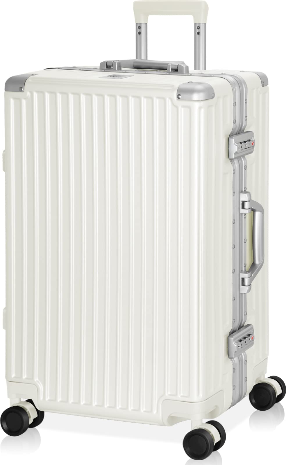 AnyZip Luggage Sets 2 Piece Aluminum Frame Carry On and Checked Suitcase PC ABS Hard Shell TSA Lock No Zipper(Silver, 20/28)