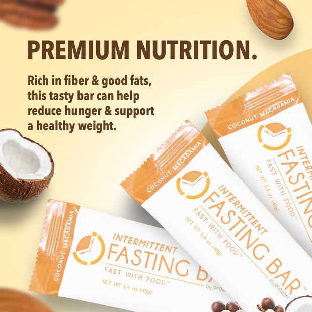 Prolon Fasting Bars | 5g Protein, 7g Fiber | Keto-Friendly, Gluten-Free, Dairy-Free, Plant-Based | Nutrition for Intermittent Fasting | Formulated to Not Break Your Fast | Coconut Macadamia Nut (24 Count)