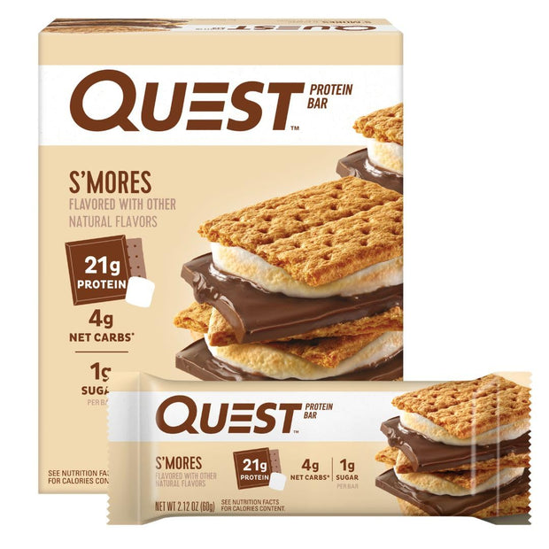 Quest Nutrition White Chocolate Raspberry Protein Bars, 20g Protein, 1g Sugar, 5g Net Carb, High Fiber, Gluten Free, Keto Friendly, 4 Count