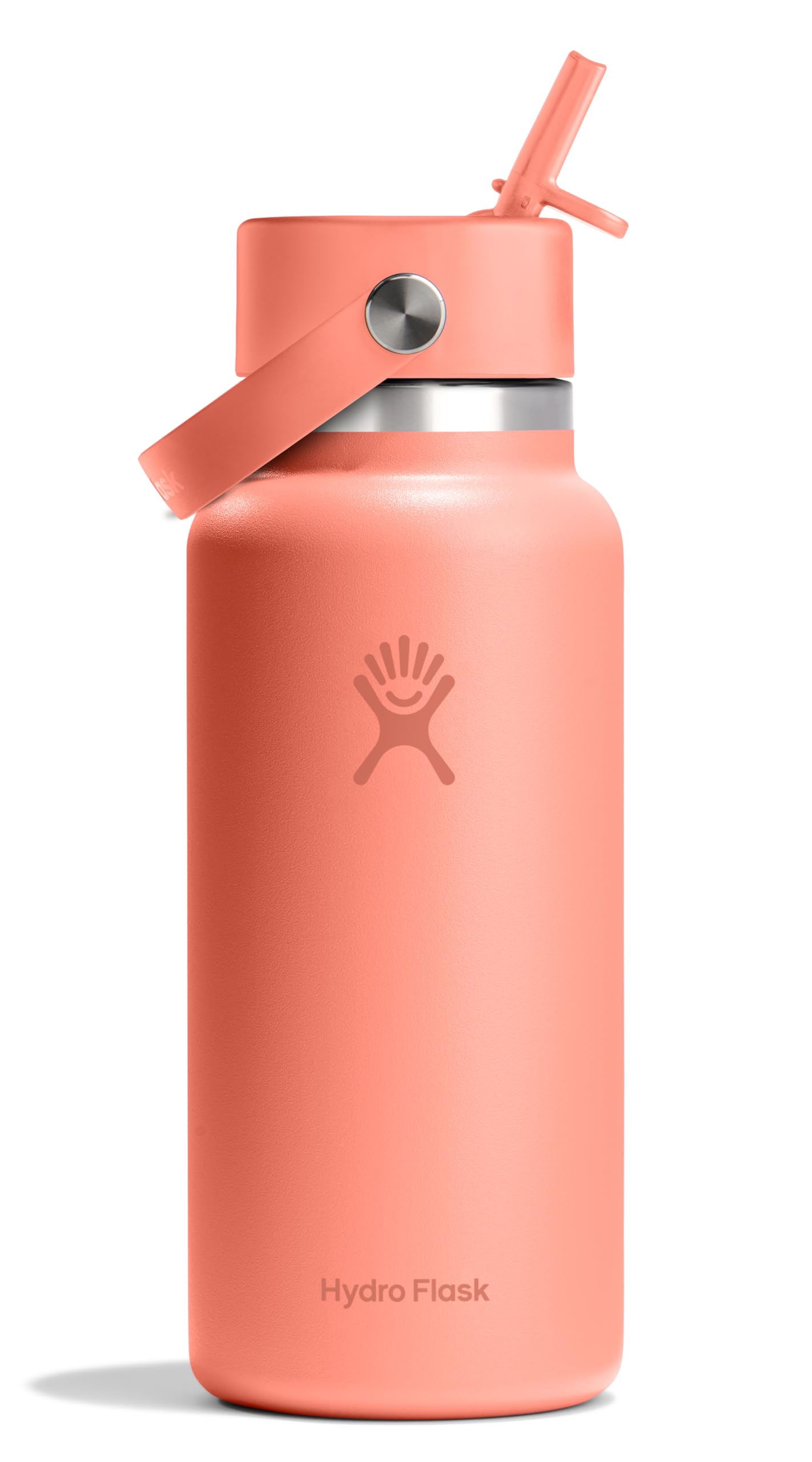 Hydro Flask 32 Oz Wide Flex Straw Cap Bottle - Insulated Stainless Steel - Wide Straw Lid, Non Spill, Leakproof in Jelly Pink