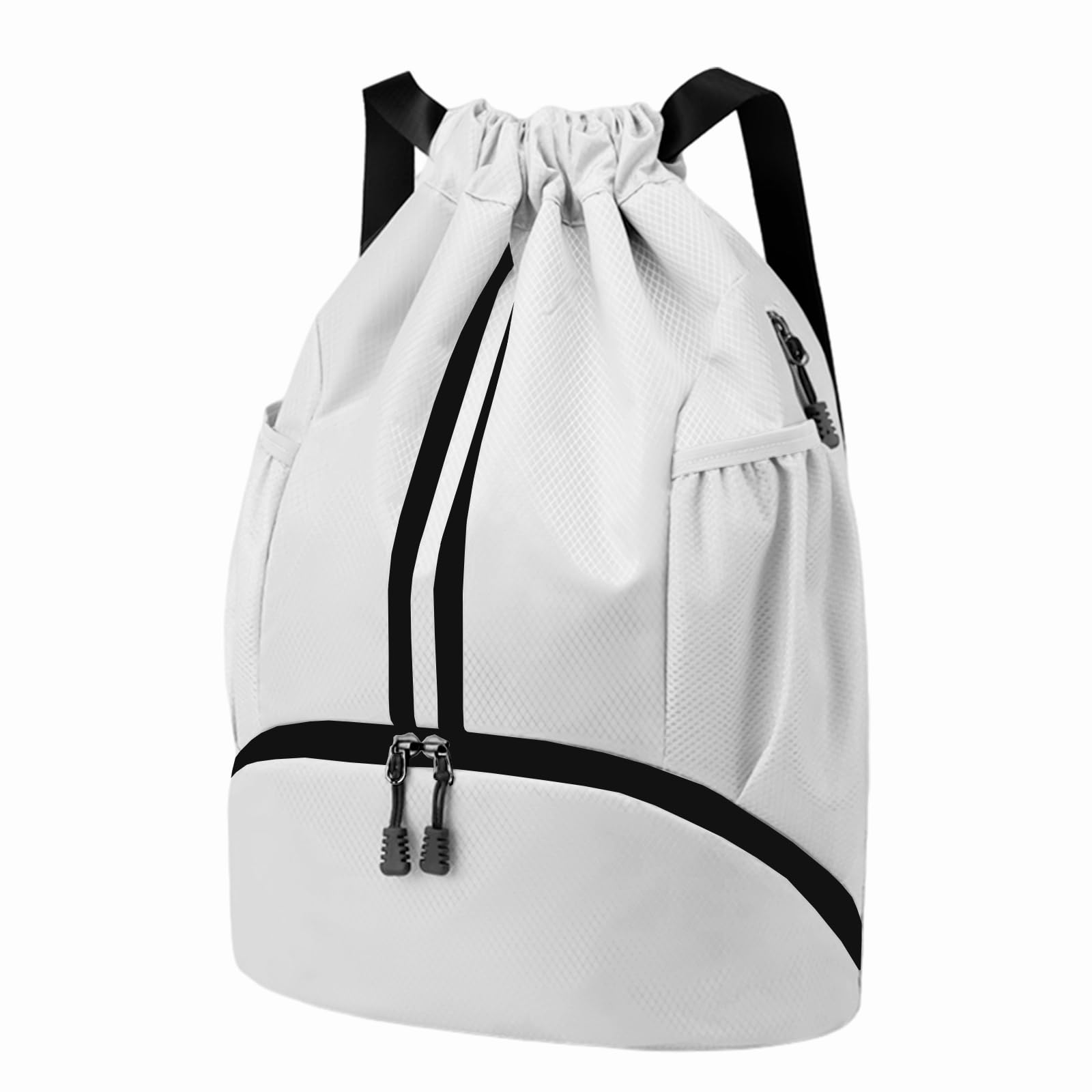 Hoedia Sports Drawstring Backpack - String Swim Gym Bag with Shoes Compartment and Wet Proof Pocket for Women&Men