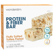 Wonderslim High Fiber Protein Bars, Fluffy Nutter | 15g Protein, 7g Fiber | Low Sugar, Low Carb | Healthy Indulgence | Satisfying, Supports Energy & On-the-Go Convenience, 7 Pack